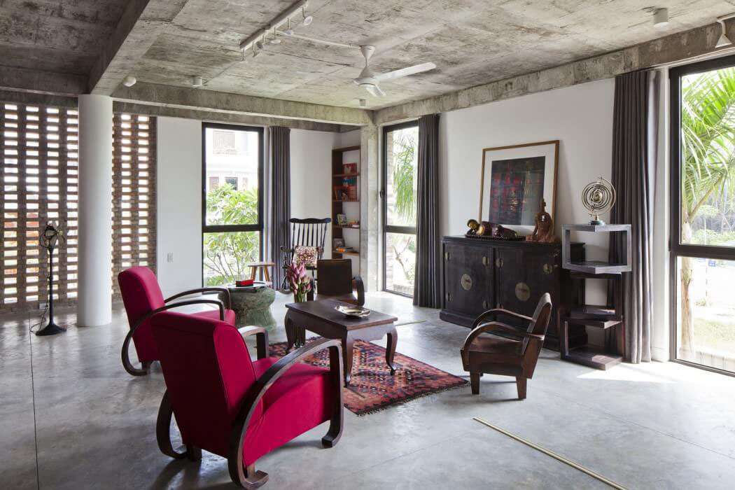 ambiance industriel béton mobilier rétro