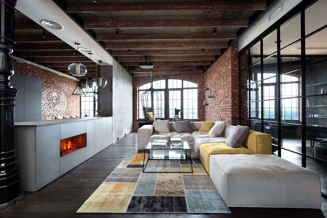 intérieur brut et masculin loft de ville design