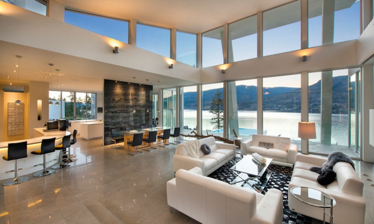 Séjour lumineux et spacieux de cette résidence de luxe intérieur luxe design moderne