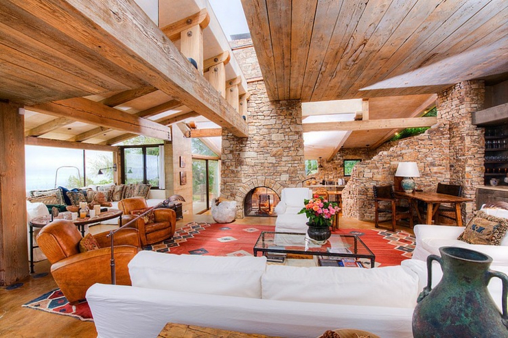 Intérieur rustique moderne de cette résidence de prestige séjour résidence de haut standing toscane