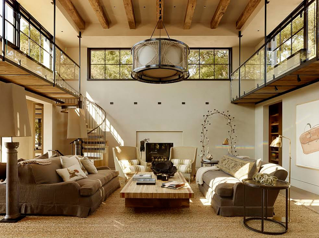 séjour de cette maison moderne et rustique