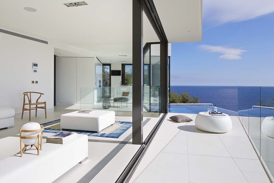 terrasse baie vitrée coulissante maison moderne