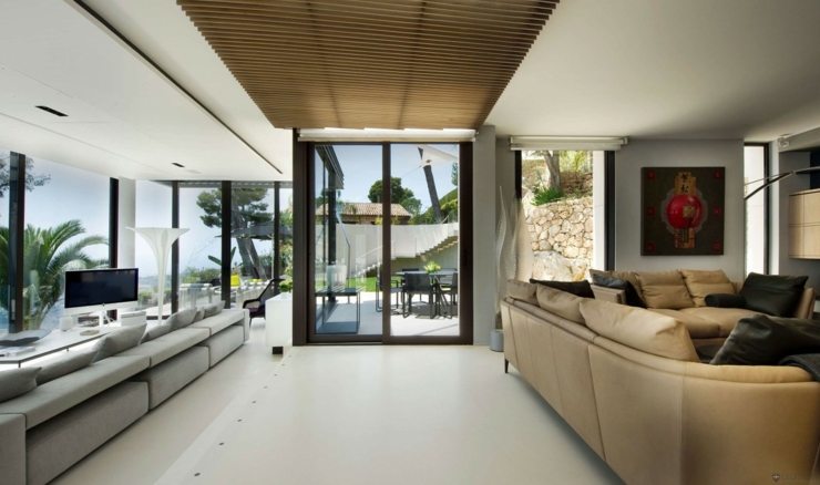 salon séjour moderne villa de luxe nice côte d'azur