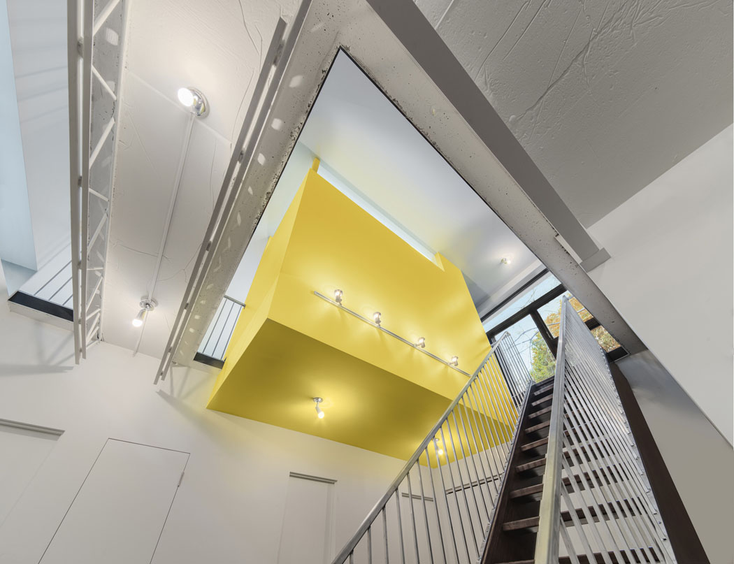 Solutions du designer pour apporter un maximum de lumière dans cette maison individuelle intérieur design concept original maison d'archi