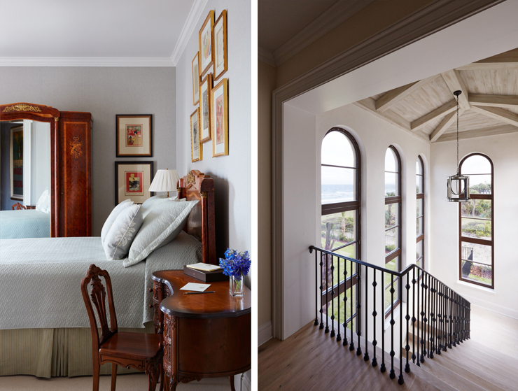 Seconde chambre d’amis et l’escalier aux grandes fenêtres escalier intérieur avec vue