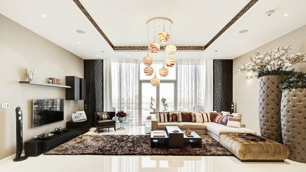 L’intérieur de ce bel appartement avec vue appartement luxueux ile artificielle Dubaï