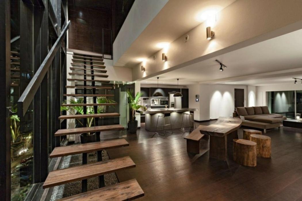 Appartement en duplex et son design rustique mobilier rustique duplex intérieur