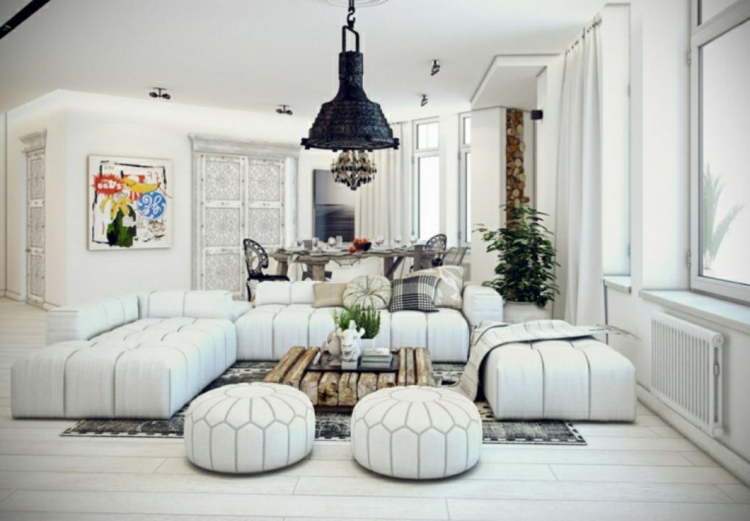 Séjour de cet appartement moderne luxueux design intérieur luxe appartement citadin