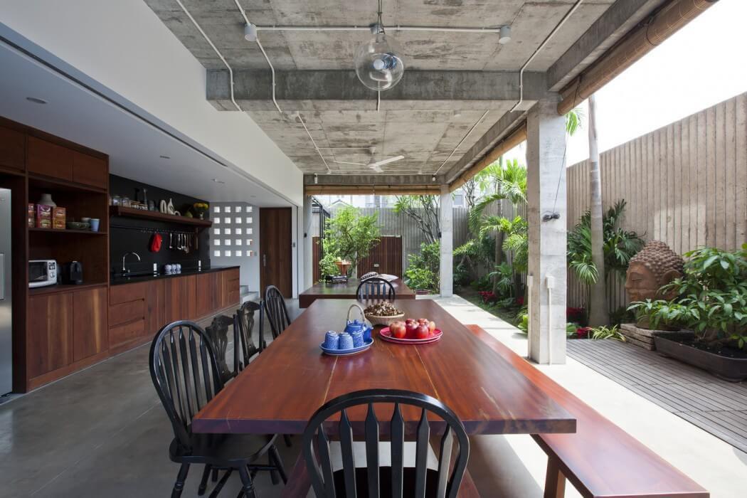 terrasse ouverte maison exotique moderne