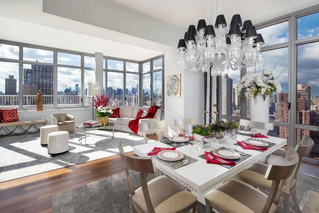 Demeure de prestige au cœur de la ville avec vue imprenable sur Manhattan séjour moderne design luxe appartement de ville