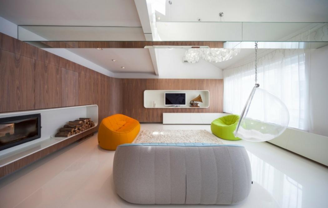 séjour loft au design contemporain futuriste