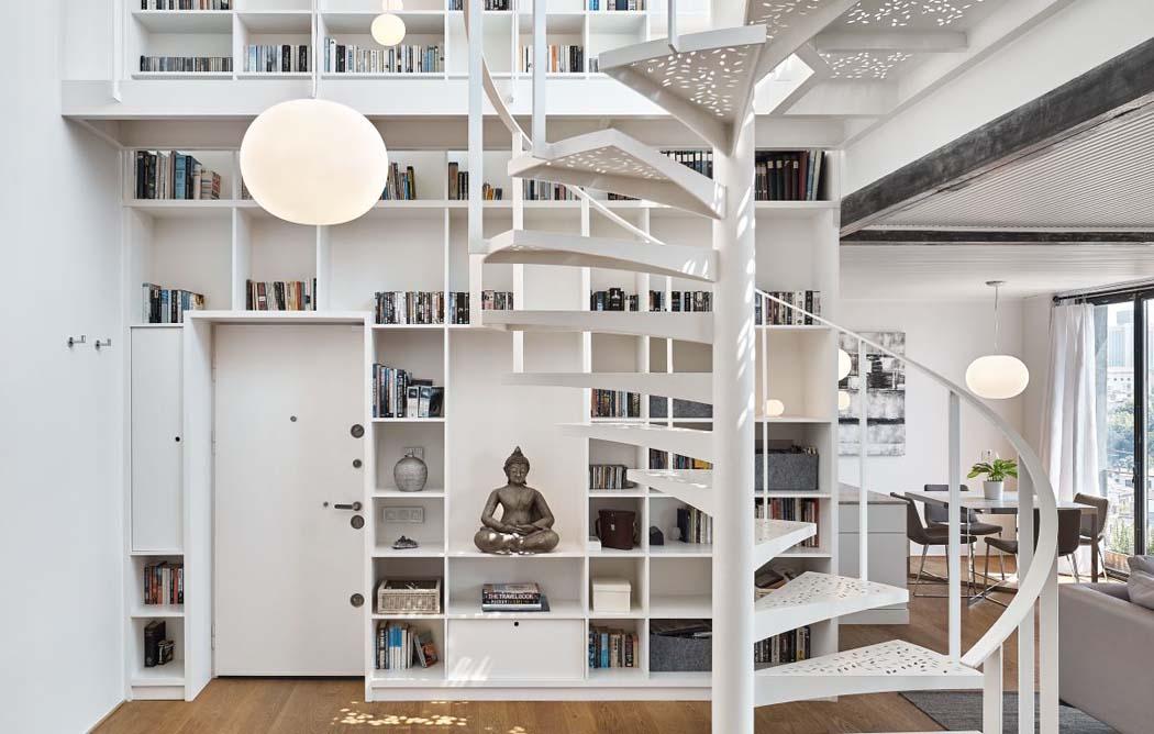 La pièce principale de cet appartement avec vue aménagée de manière moderne et sereine design moderne appartement original de ville