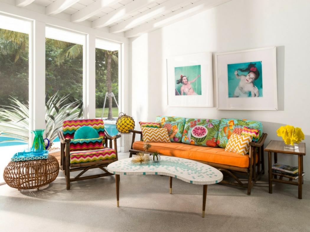 Maison moderne floridienne à l’intérieur éclectique maison de vacances intérieur éclectique