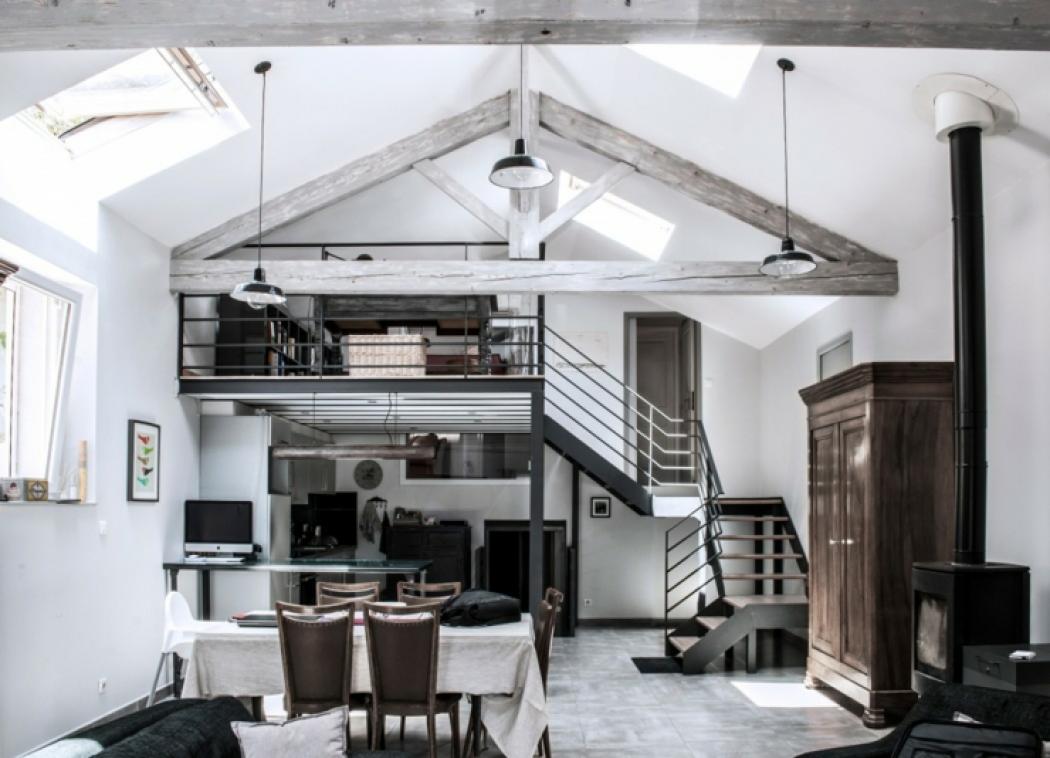 Loft industriel transformation d’une ancienne papeterie maison loft familiale rustique