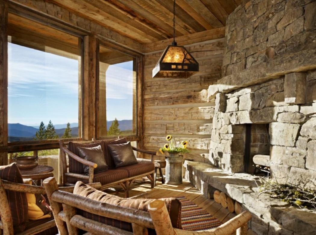 Maison rustique luxueuse de haut standing résidence de luxe montagne rustique