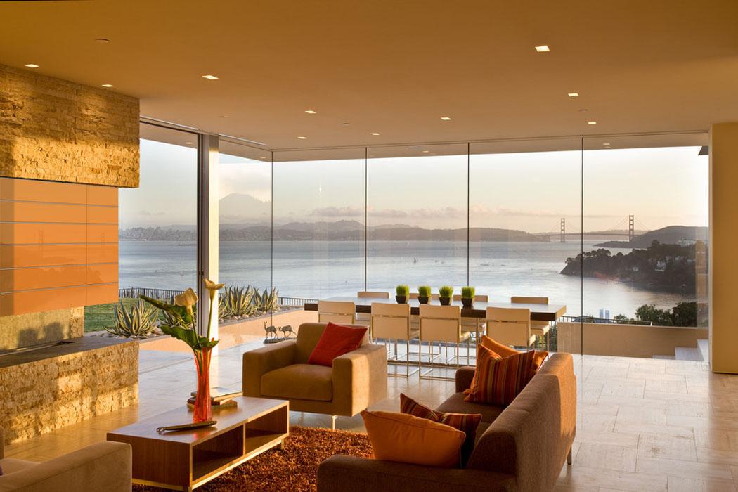 Séjour moderne maison de luxe avec vue