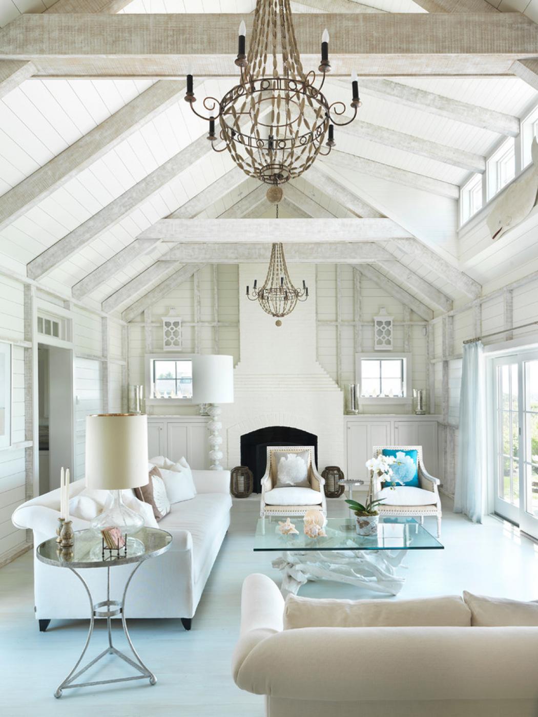 living room en bois maison de vacances