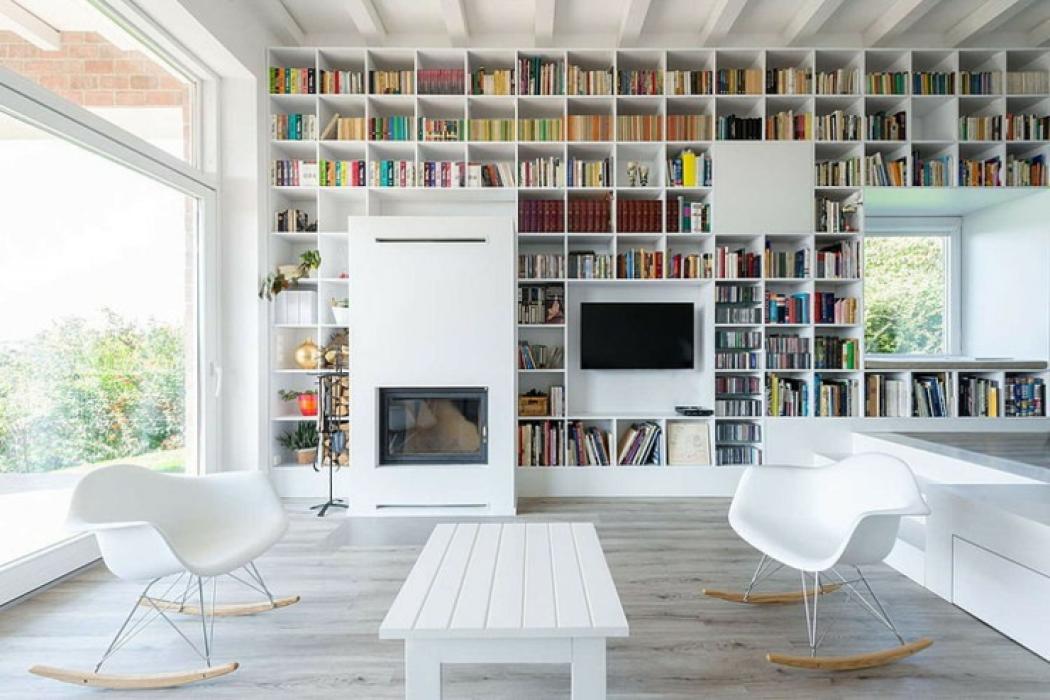 Séjour contemporain de la maison design immobilier neuve hongrie maison design unqiue d'architecte