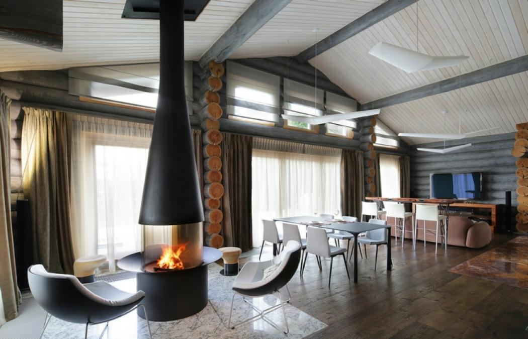 Maison en bois près de la capitale russe datcha russe luxe moderne