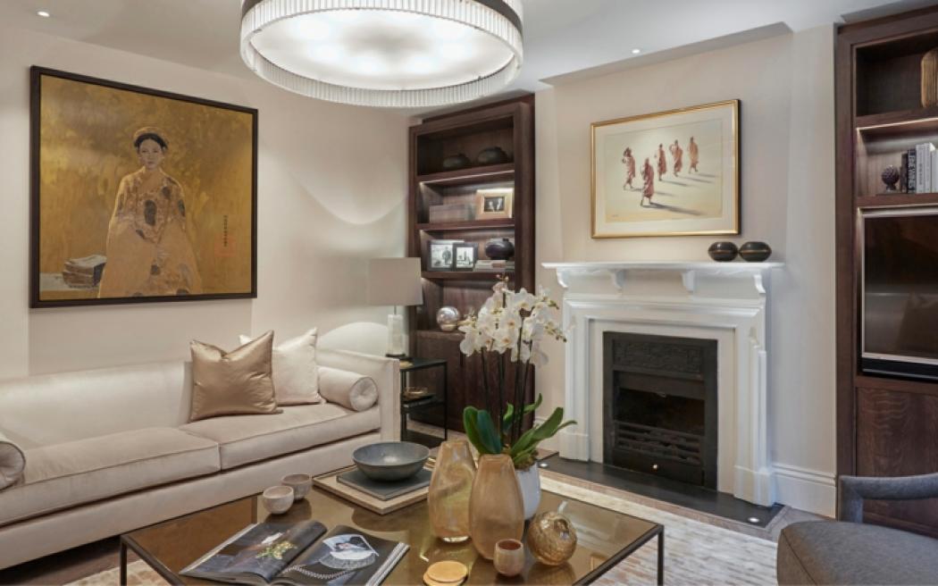 Séjour de cette maison de ville londonienne Ambiance chic maison citadine de luxe
