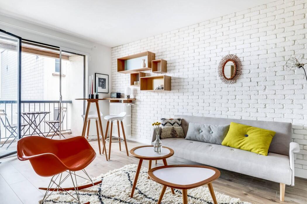 séjour design petit appart rénové paris
