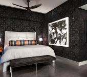 Décoration éclectique classe en gris anthracite exemple décoration intérieur chambre moderne en gris