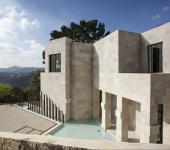 Maison de luxe façade en pierre de travertin magnifique maison de luxe à Bel Air Californie