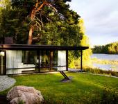 Jolie maison d’architecte construite sur un ancien site près d’un lac résidence de plain-pied architecte