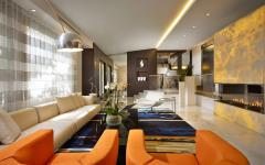 Ameublement élégant et luxueux pour le living room de cette résidence secondaire mobilier luxe design séjour