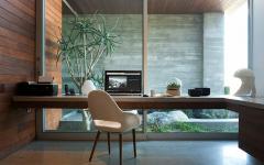 bureau mur en verre transparent vue