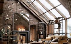 Une seule et unique chaise Eames qui se fait immédiatement remarquait dans ce décor rustique luxueux loft rustique design luxueux lumineux