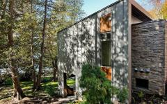 vue extérieure maison en bois montagne