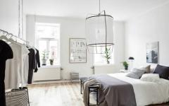chambre en blanc et gris appartement moderne