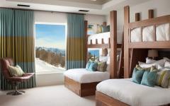 chambre lits superposé vue montagne ski