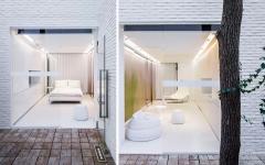 pavés patio appartement citadin design minimaliste
