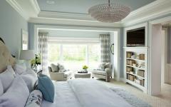chambre au design sobre couleurs pastel