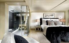 chambre au design épurée en noir et blanc