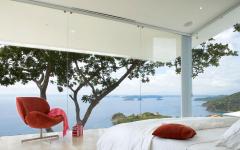 chambre principale luxueuse avec vue sur mer océan villa