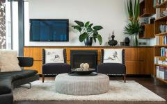 intérieur au touches retro petit appartement luxueux