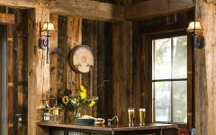 intérieur comptoir bar rustique