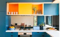 idées déco placards cuisine en couleurs
