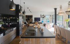 design épuré chic cuisine ouverte américaine villa de luxe