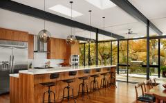 Cuisine ouverte comptoir en bois