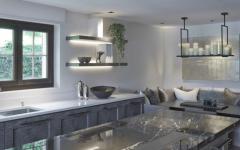belle cuisine en gris et blanc sophistiquée