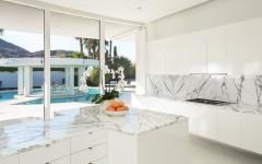 marbre blanc cuisine moderne belle demeure