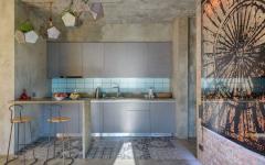 cuisine américaine design minimaliste gris