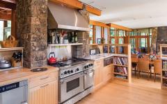 cuisine placards bois chalet moderne