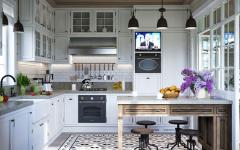 cuisine aménagée blanche rustique