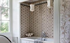salle de bain design rustique papier peint