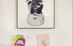 intérieur déco chambre d'enfant guitare